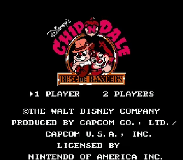 Chip 'n Dale - Rescue Rangers (USA) screen shot title